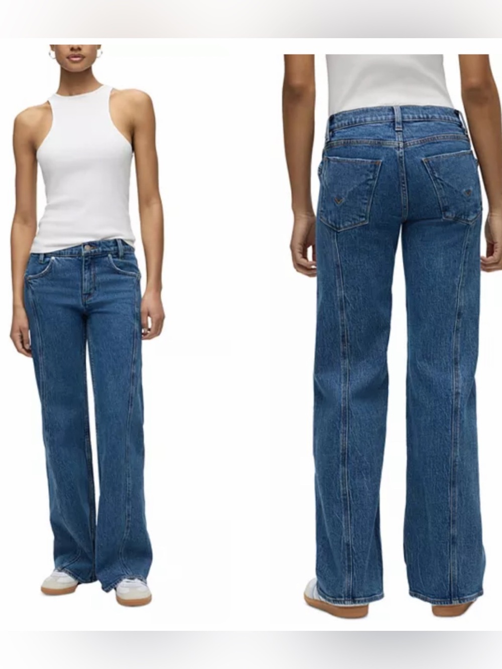 Hudson Lexi Seamed Wide Leg Jeans in Salt Lake Blue Size 27